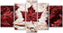 5 Pieces Modern Canvas Painting Wall Art  Flag Of Canada Constructed Of Maple Leaves White Birch Bark Country Symbol